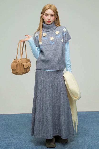Knit Top + Inner Top + Skirt