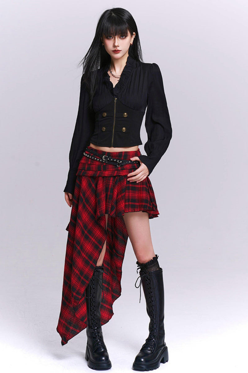 Black Ruffled Blouse