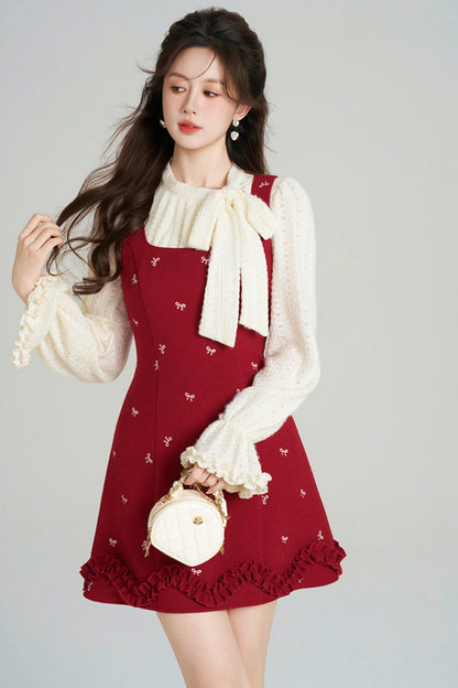 Sweet Red Vest Dress + Tops
