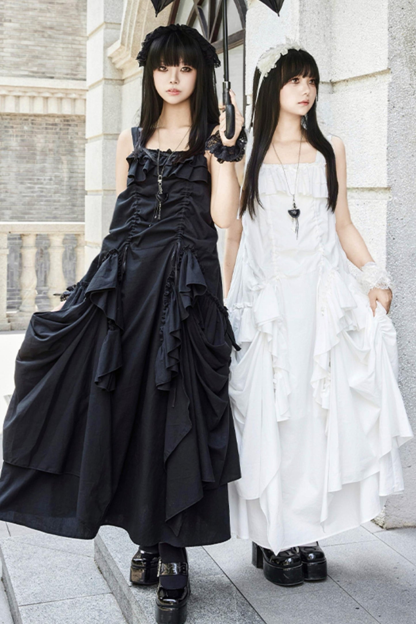 Adjustable Strap Pocket Long Dress