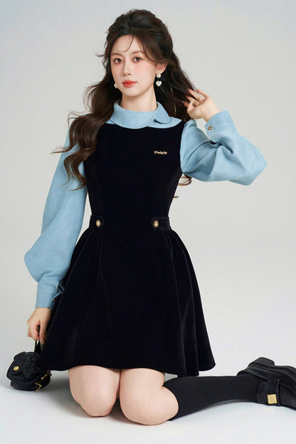Spliced Velvet Hepburn Dress