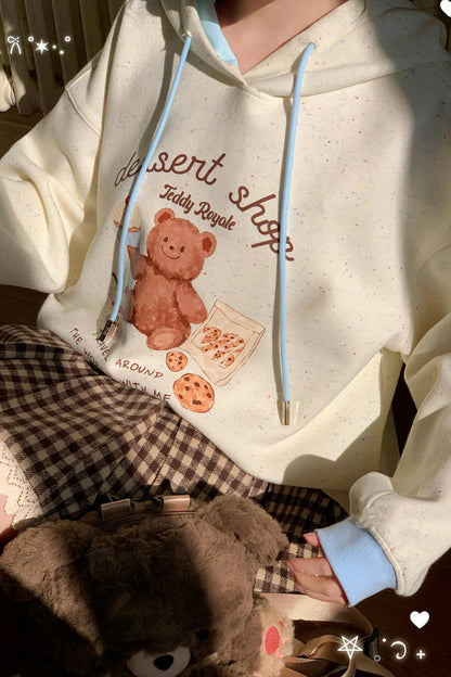 Bear Print Hooded Sweatshirt
