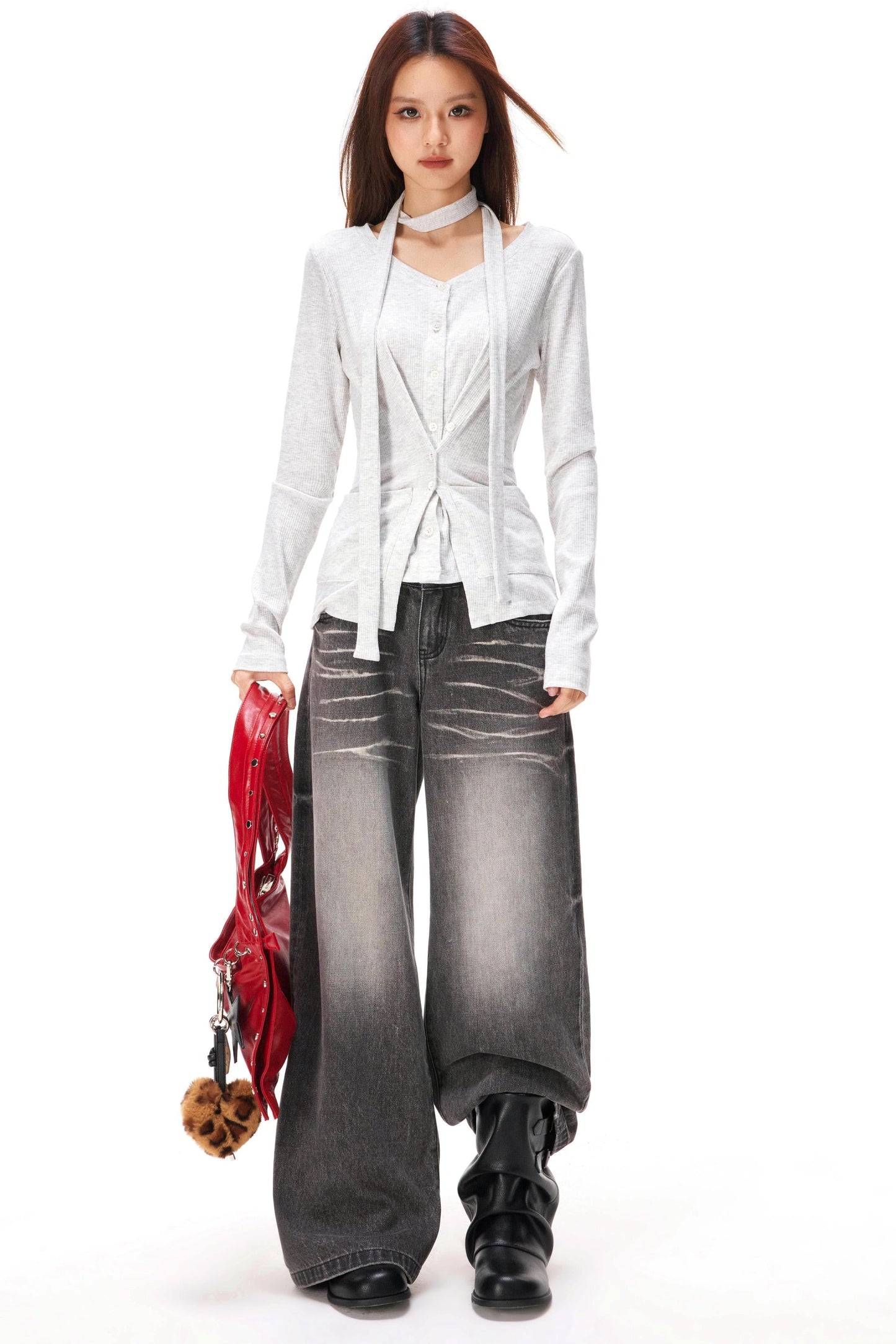 Fine Ribbed Knit Cardigan