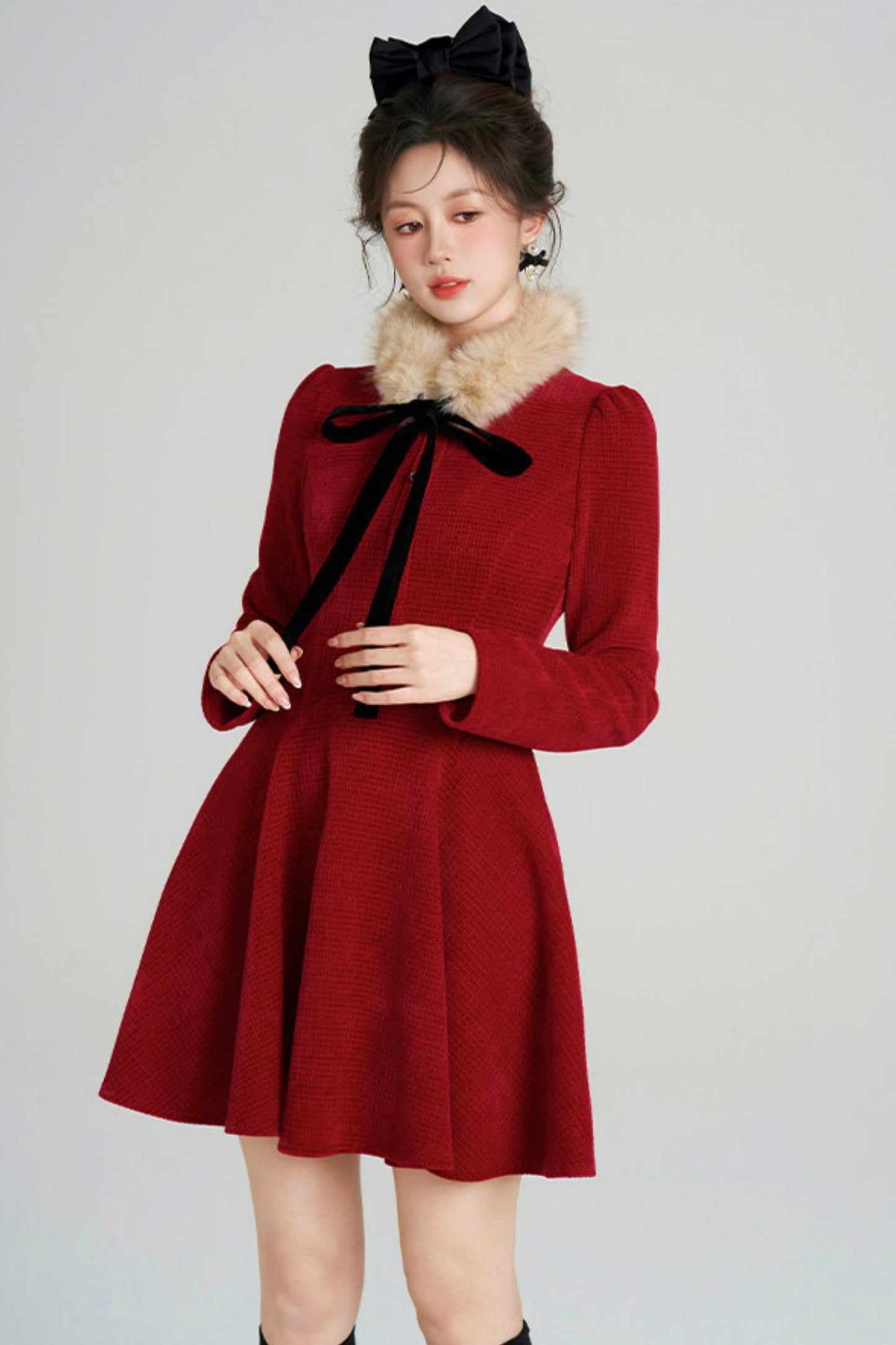 Sweet Fur A-line Dress