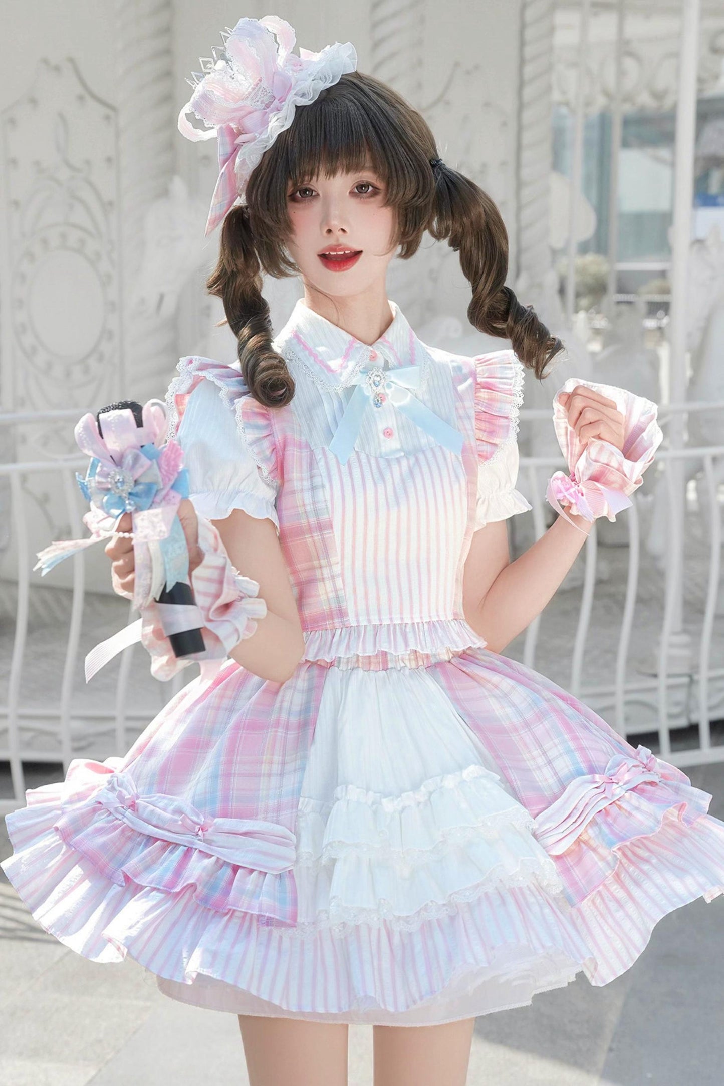 Sweet Idol Lolita Skirt + Top + Belt + Leg Covers