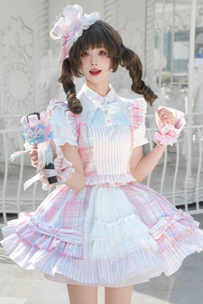 Sweet Idol Lolita Skirt + Top + Belt + Leg Covers