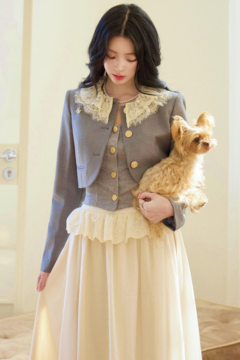 French Wreath Jacket + Top + Skirt