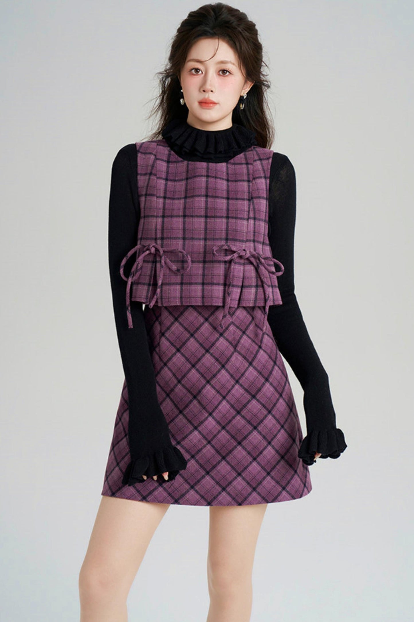 Check Vest Dress + Top