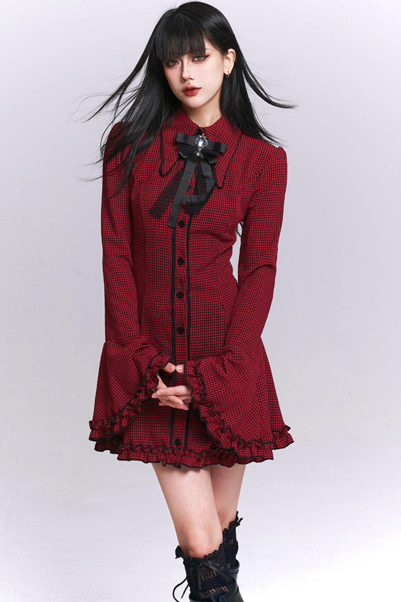 Ghost Girl Plaid Dress