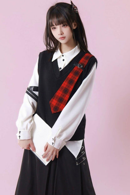 Patchwork Two Piece Tie Design Top