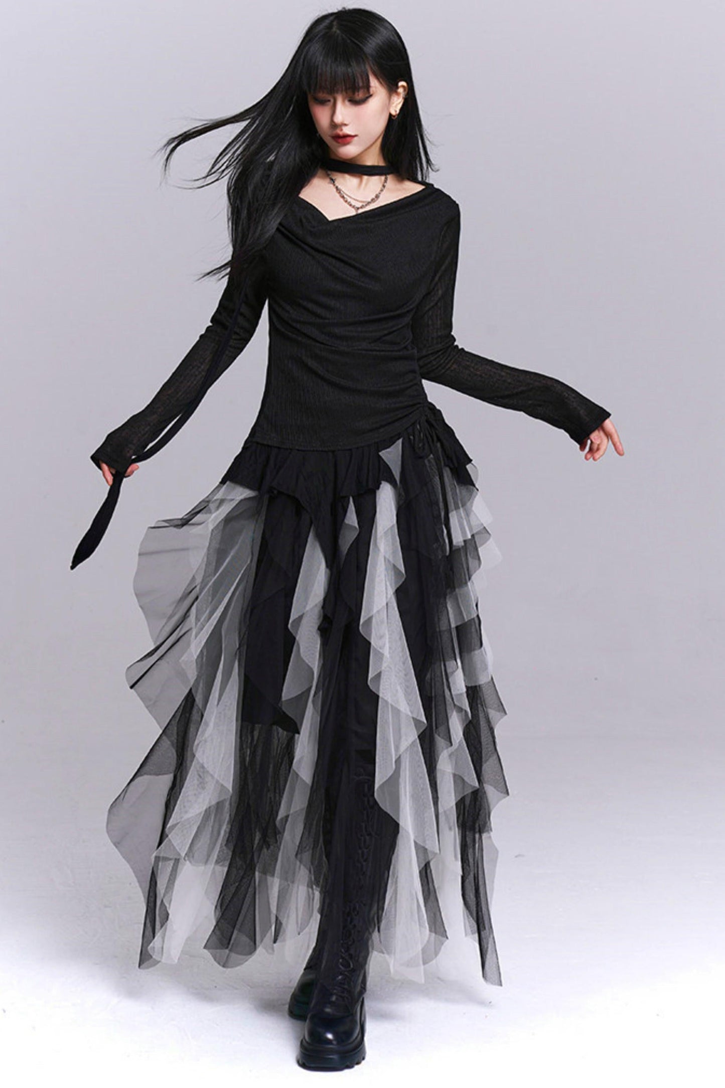Ghost Girl Open Neck Top + Innerwear