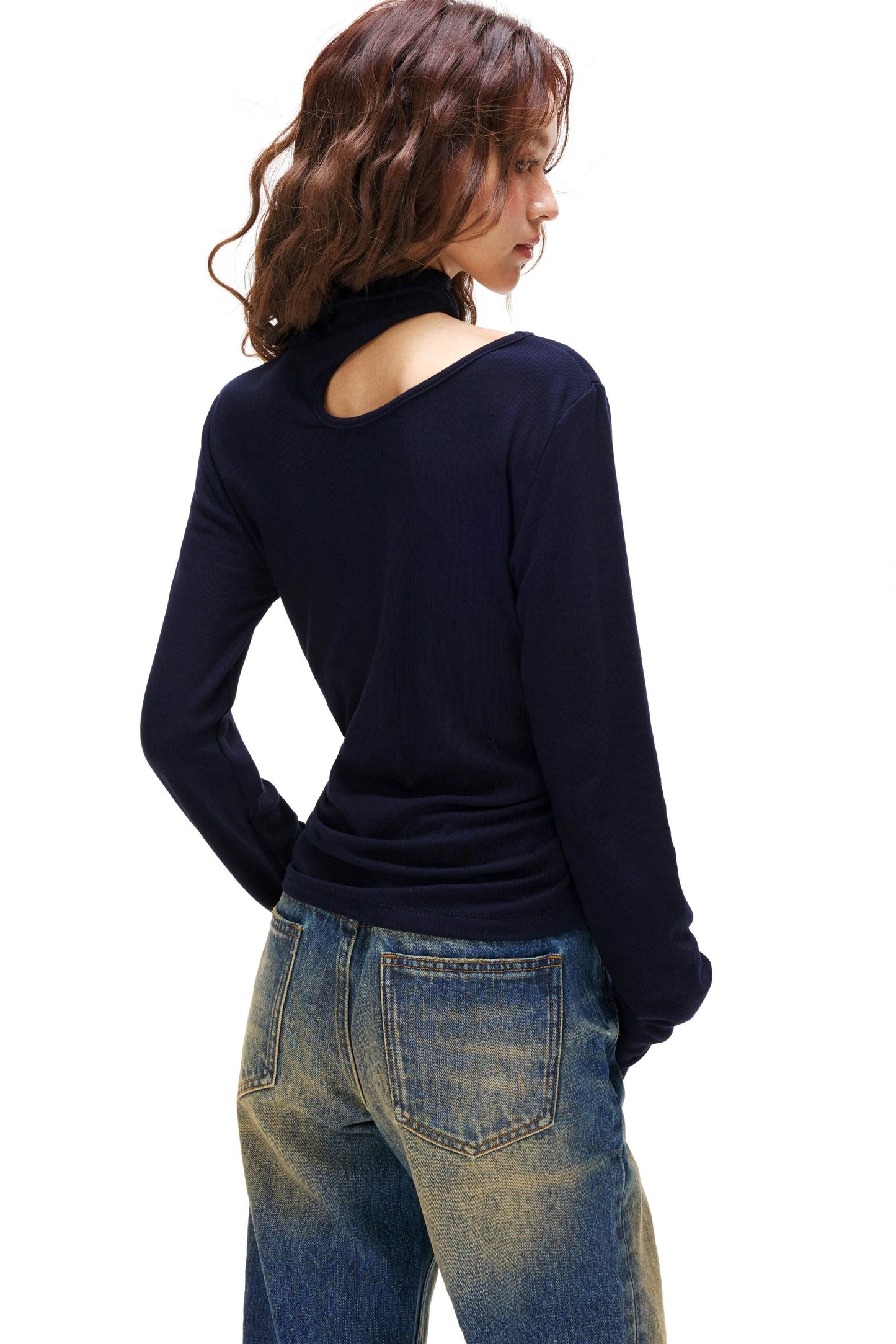 Cut Design Turtleneck Top