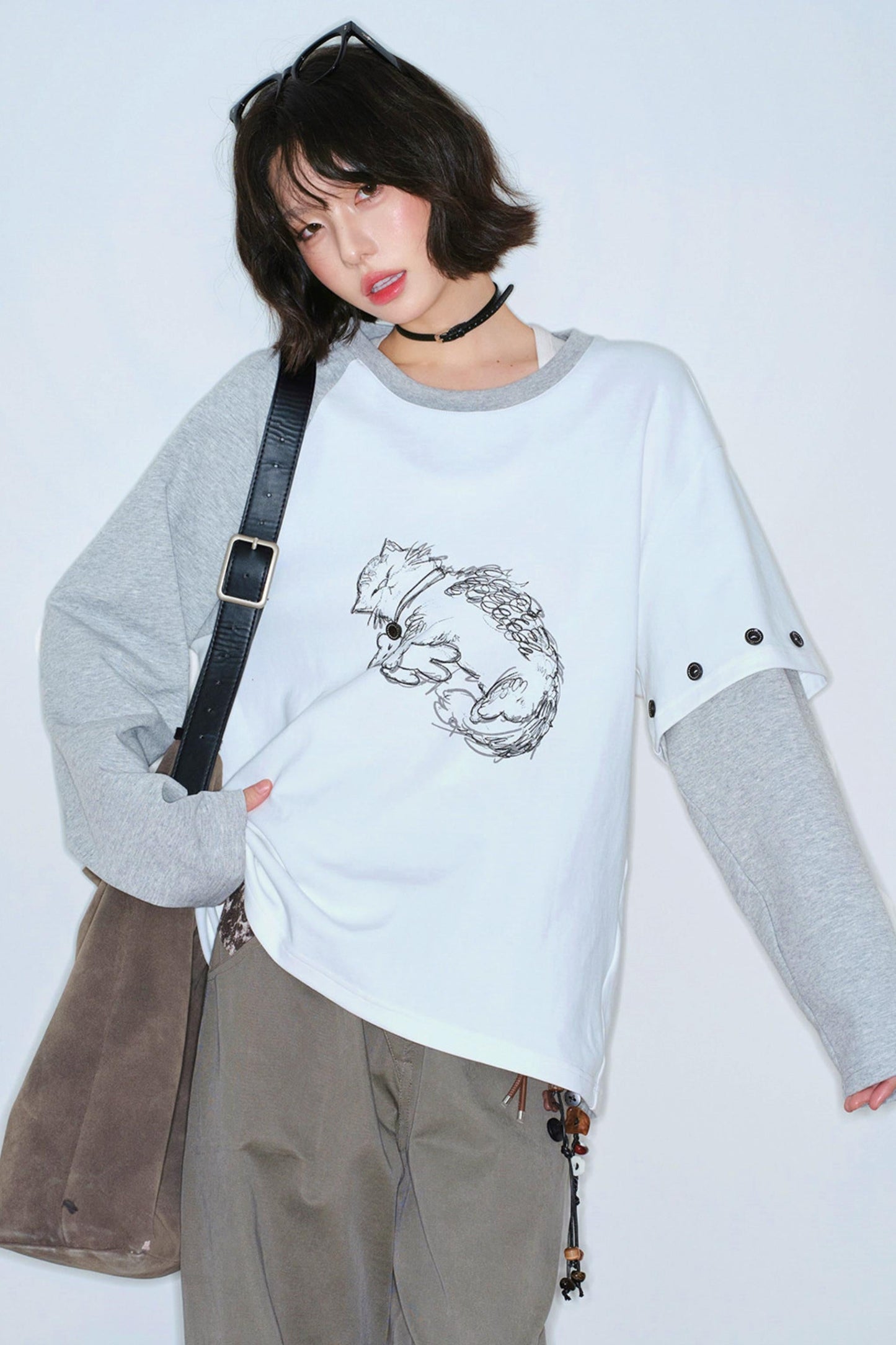 Cat Gravity Loose Tops