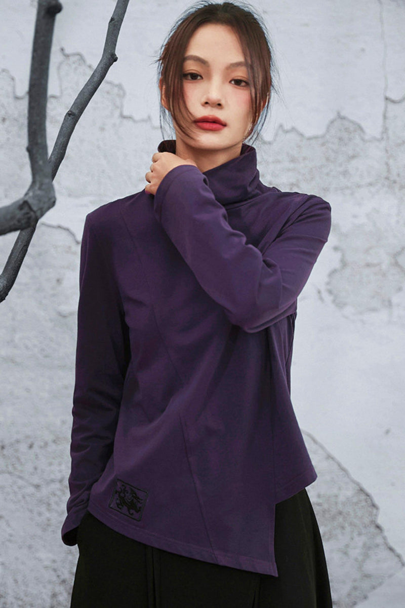 Mode Purple Turtleneck Top