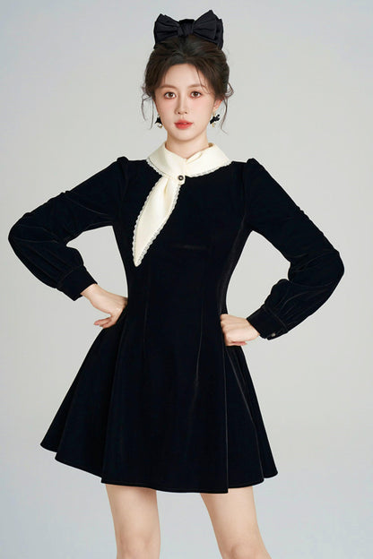 Hepburn Inspired Velvet Dress