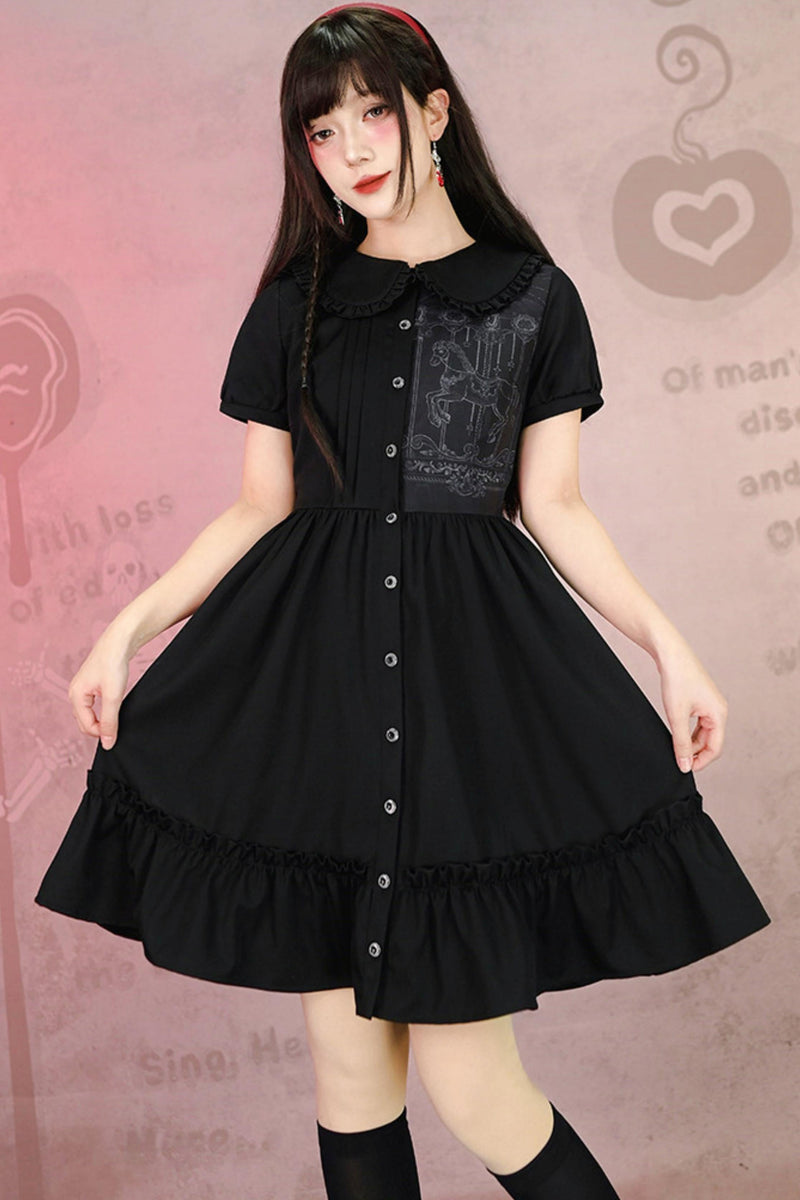 Black Lace Shirt Dress
