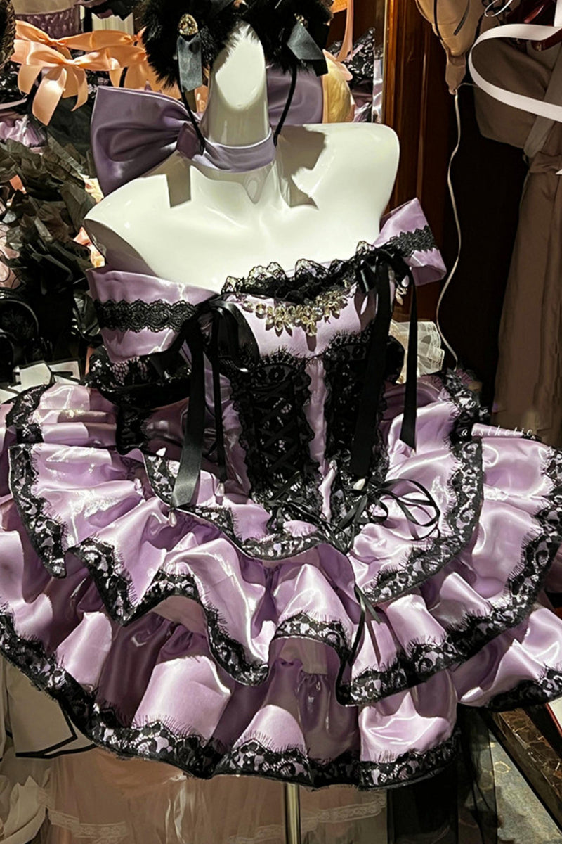 [pre-order] Romantic Purple Lace Dress + Accessories