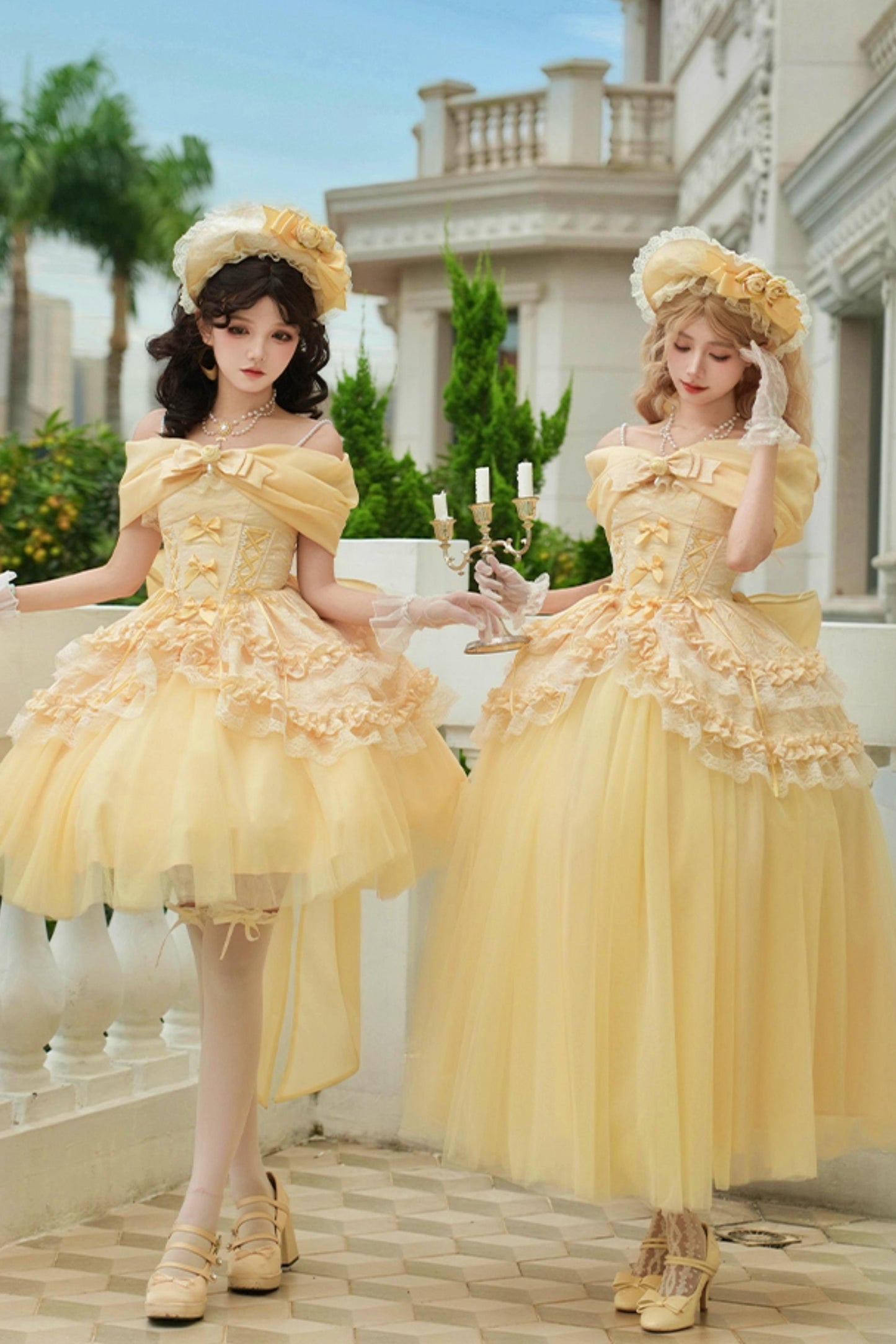 Flower Sweet Mesh Corset Lolita Set