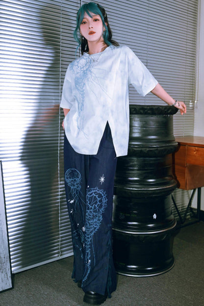 Blue Realm Tie-dye Top