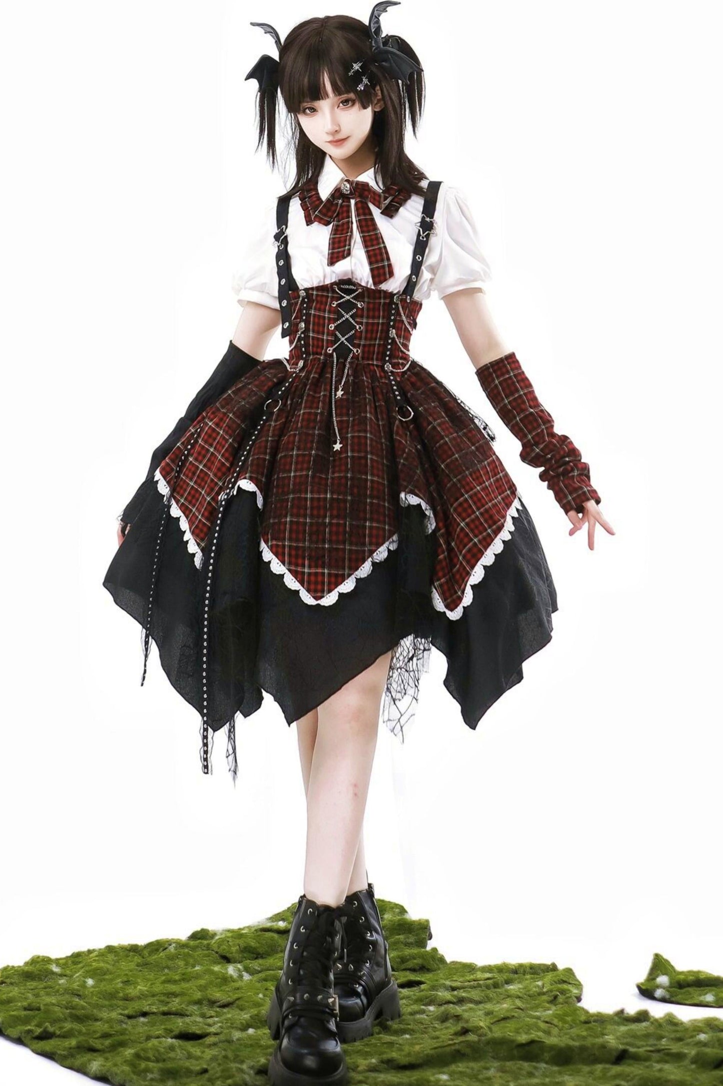 Gothic Academy Idol Lolita Strap Skirt + Shirt + Sleeves