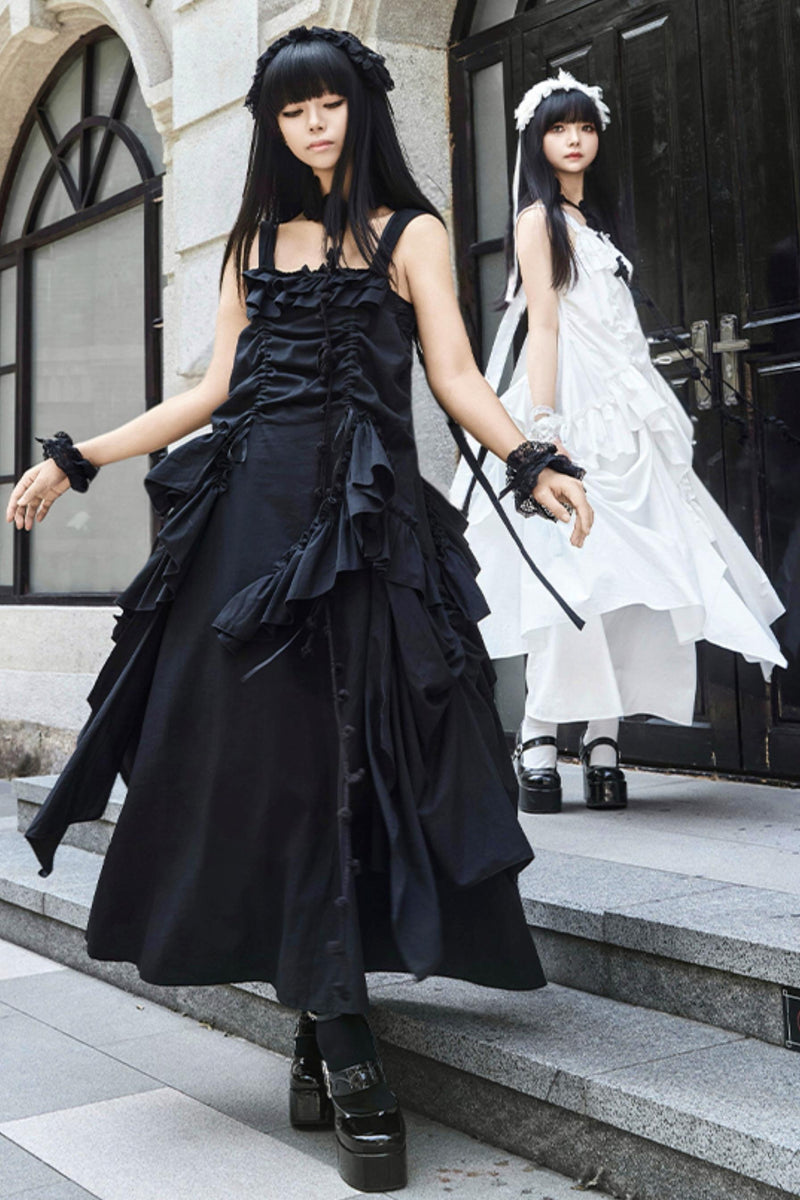 Adjustable Strap Pocket Long Dress