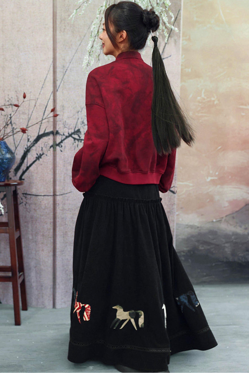 Gradient Stand Collar Shirt