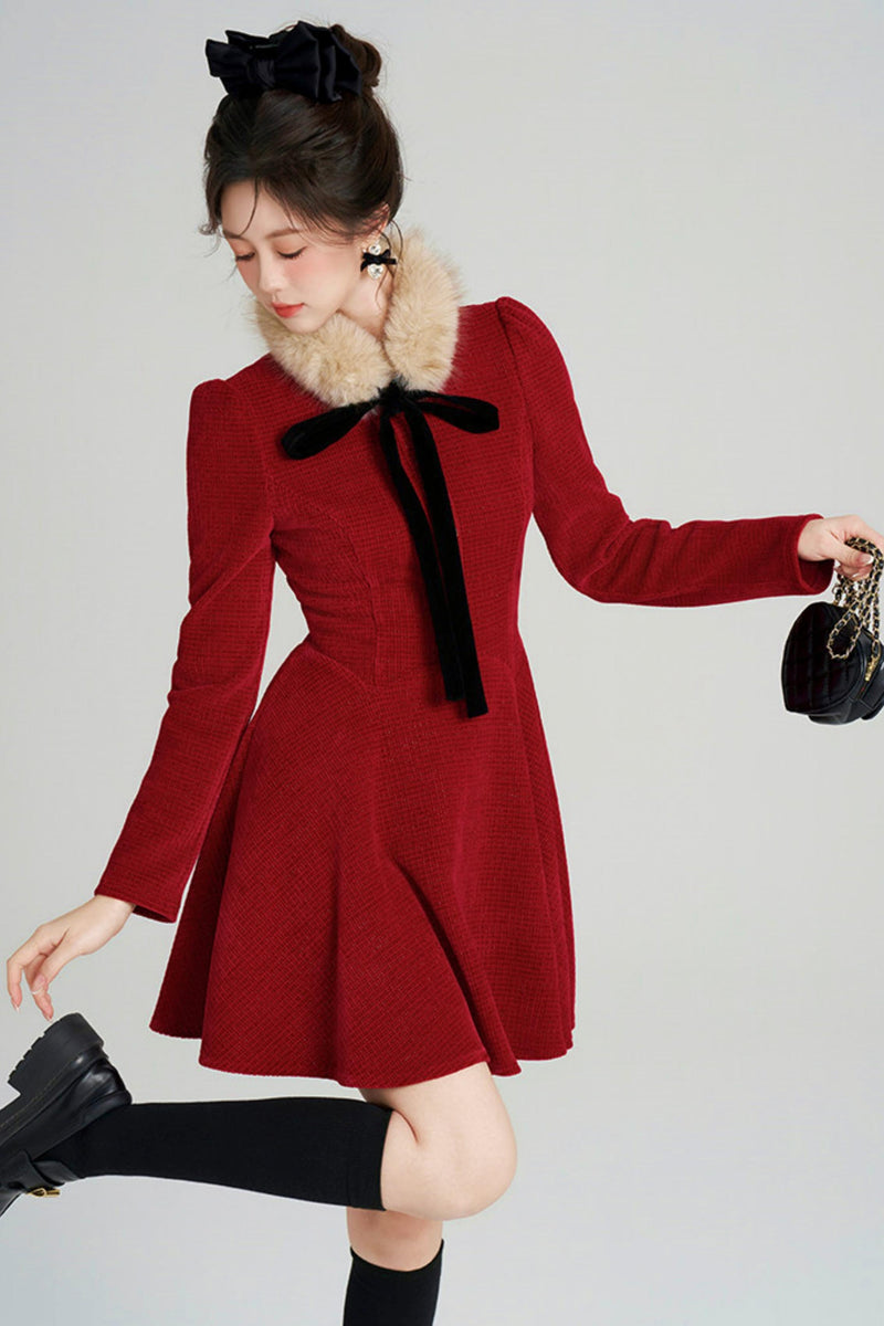Sweet Fur A-line Dress