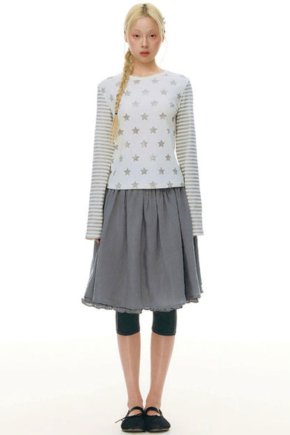 Star Striped Patchwork Top