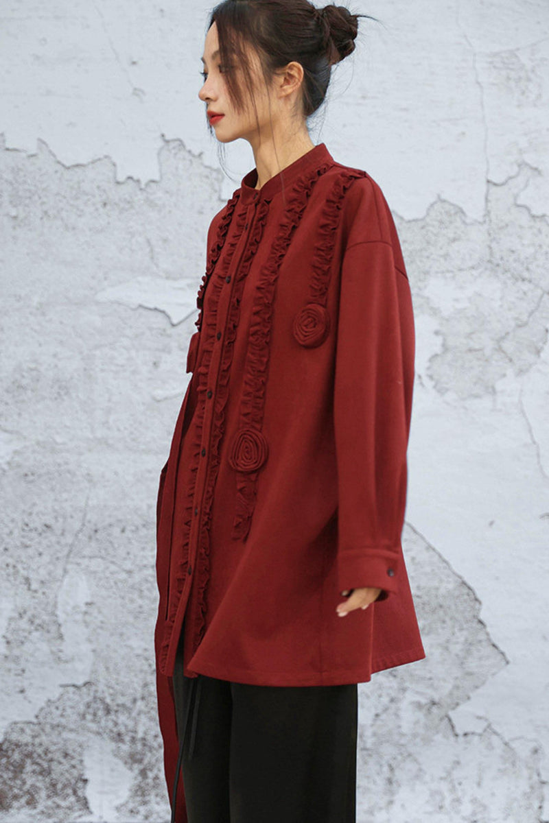 Burgundy Rose Blouse