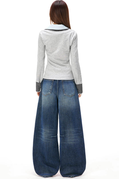 Retro Knit Patchwork Top
