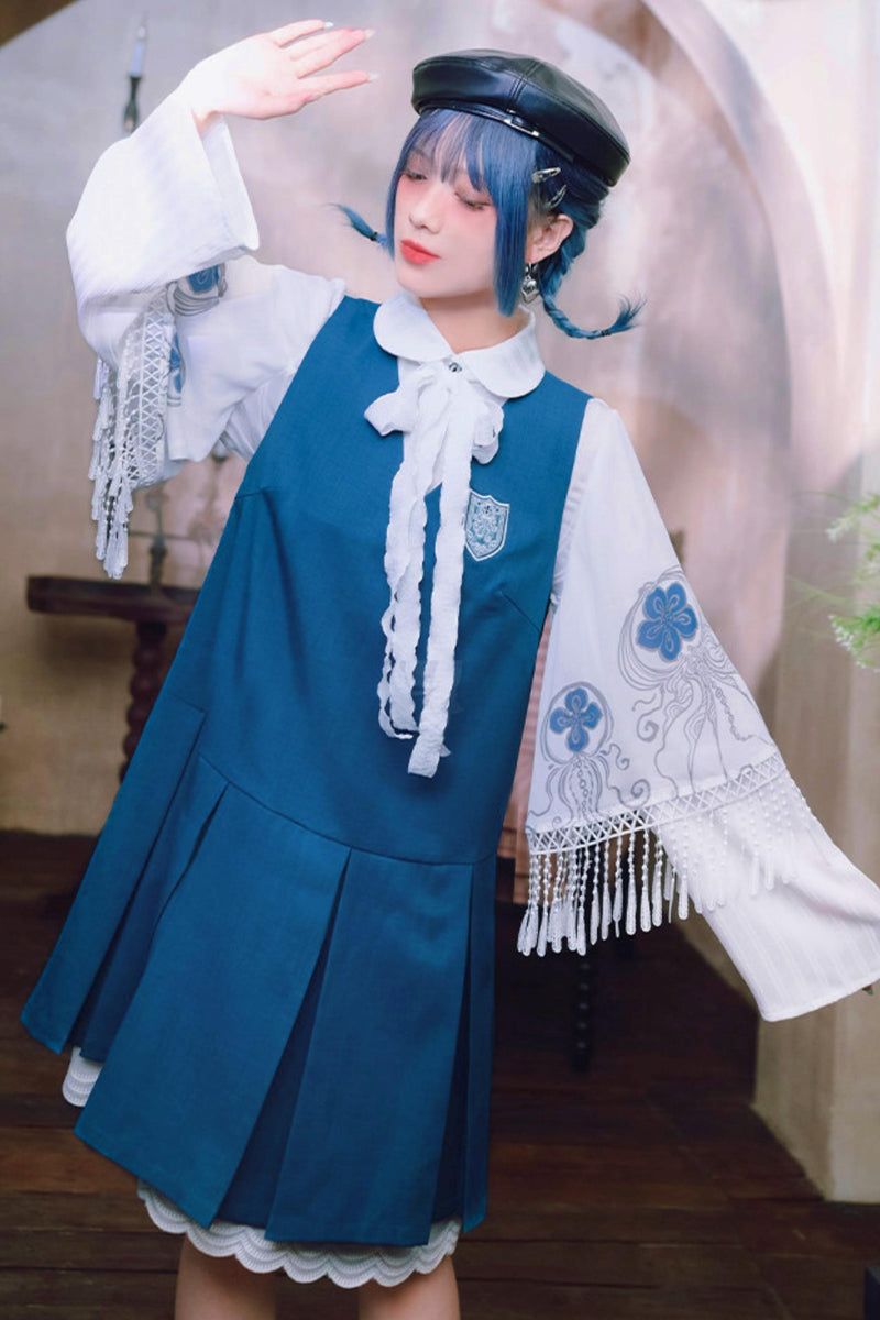 Blue Tears Lace Vest Dress