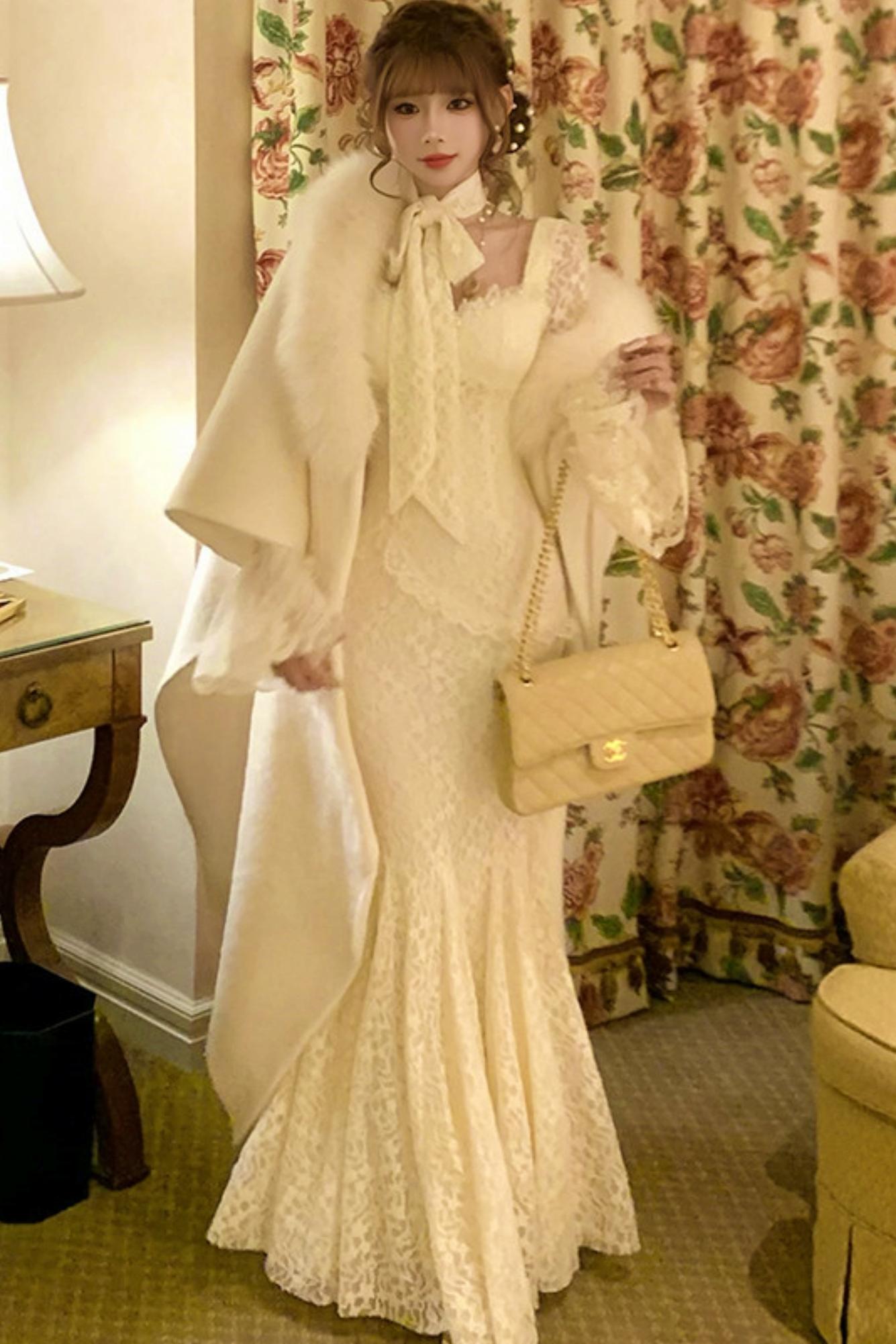 French Style Lace Mermaid Dress