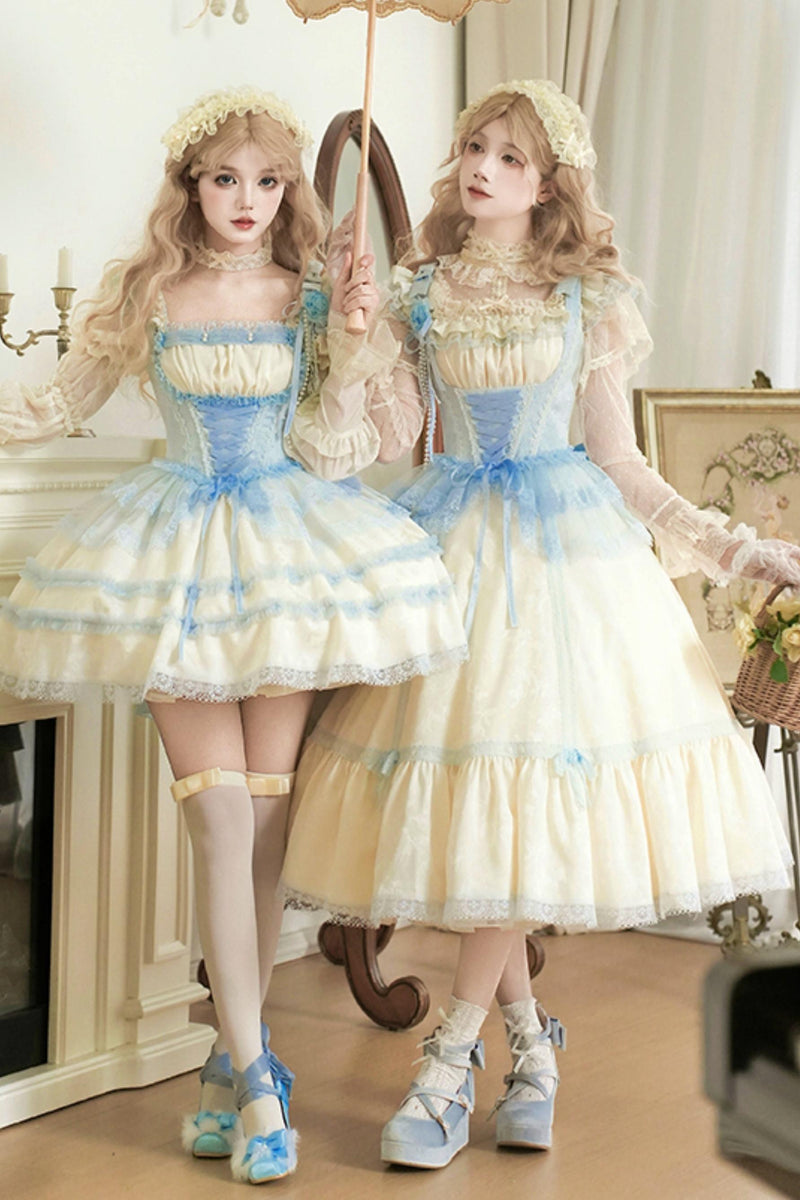 Square Neck Sea Salt Jumper Lolita Set