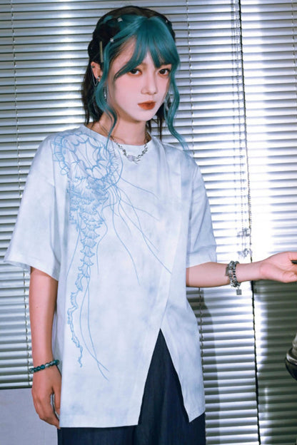 Blue Realm Tie-dye Top