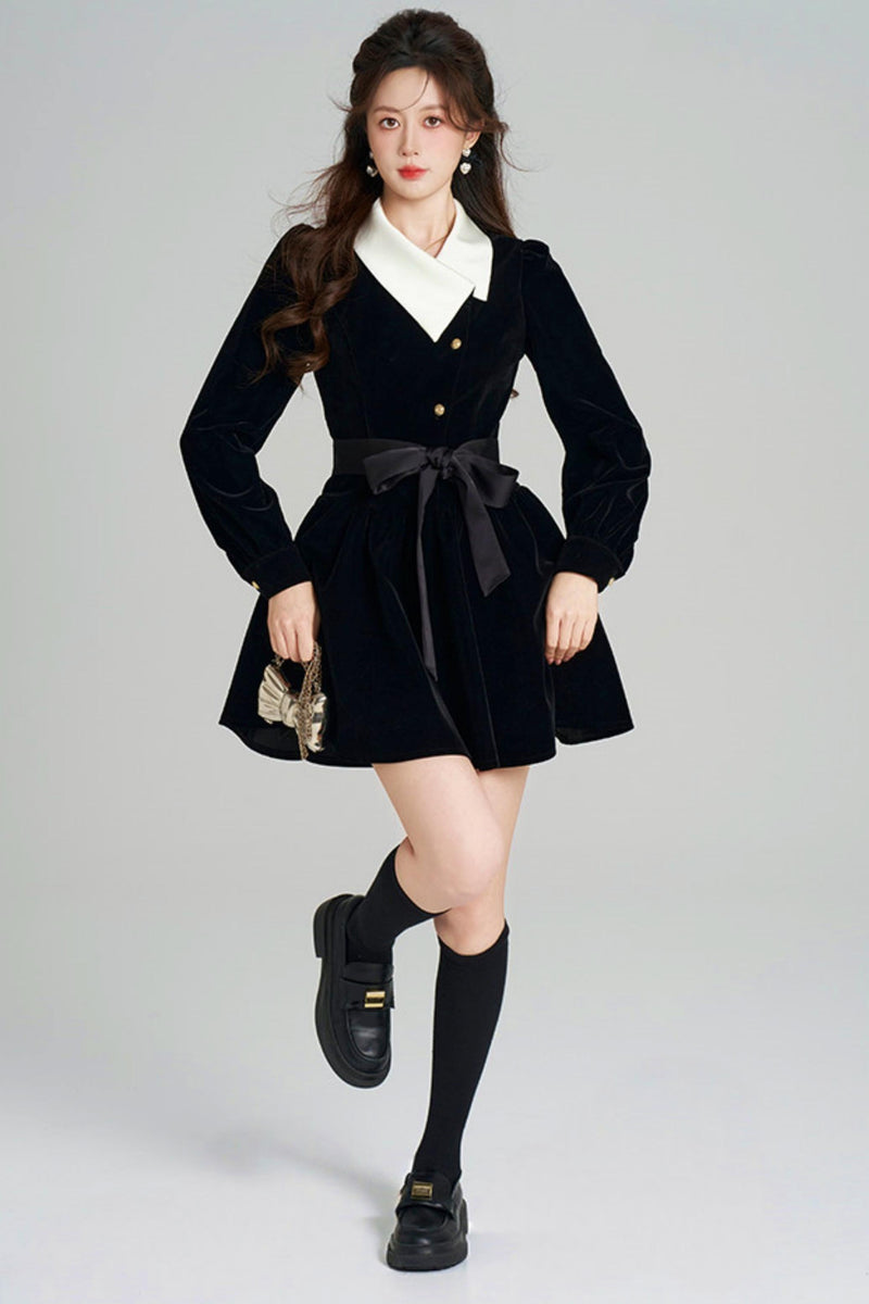 Black Velvet Hepburn Dress