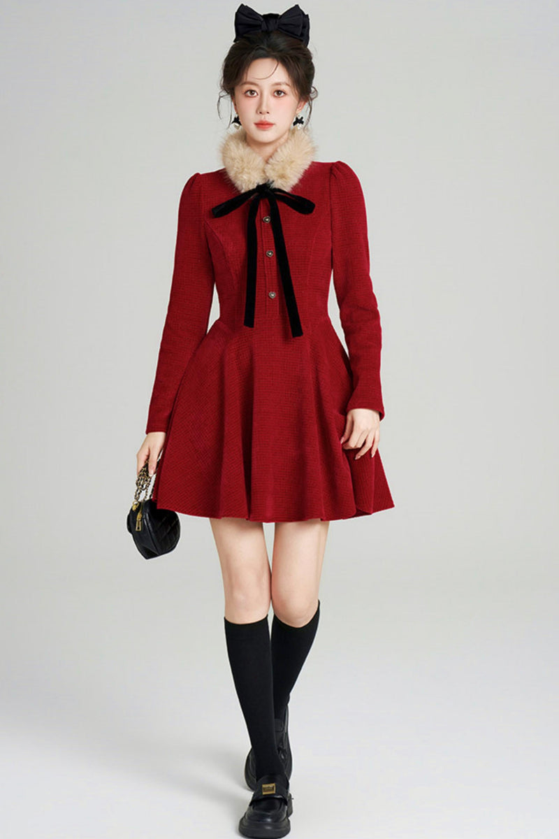 Sweet Fur A-line Dress