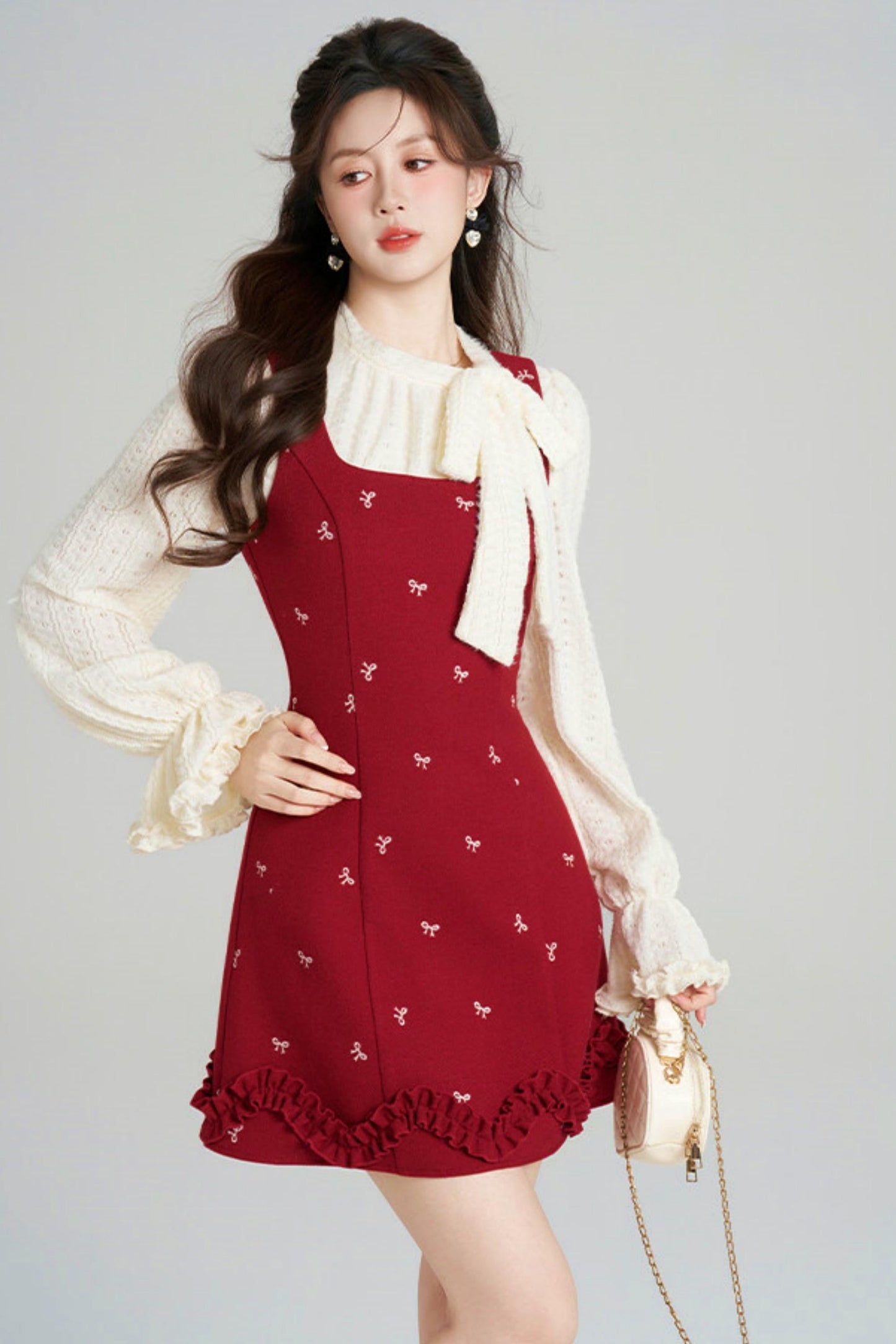 Sweet Red Vest Dress + Tops