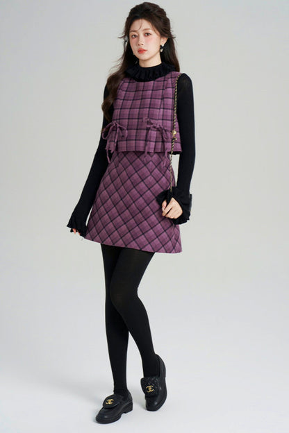 Check Vest Dress + Top
