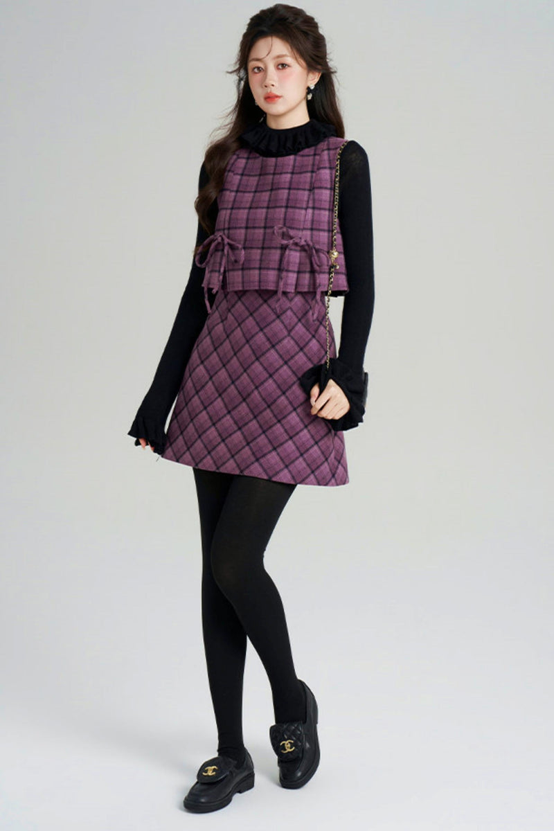 Check Vest Dress + Top