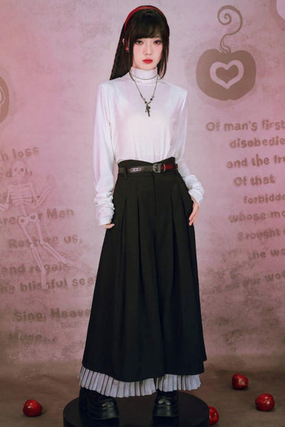 Bar Style Ruched High Neck Blouse