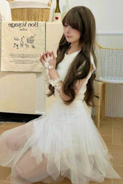 Fairy Lace Feather Top + Skirt