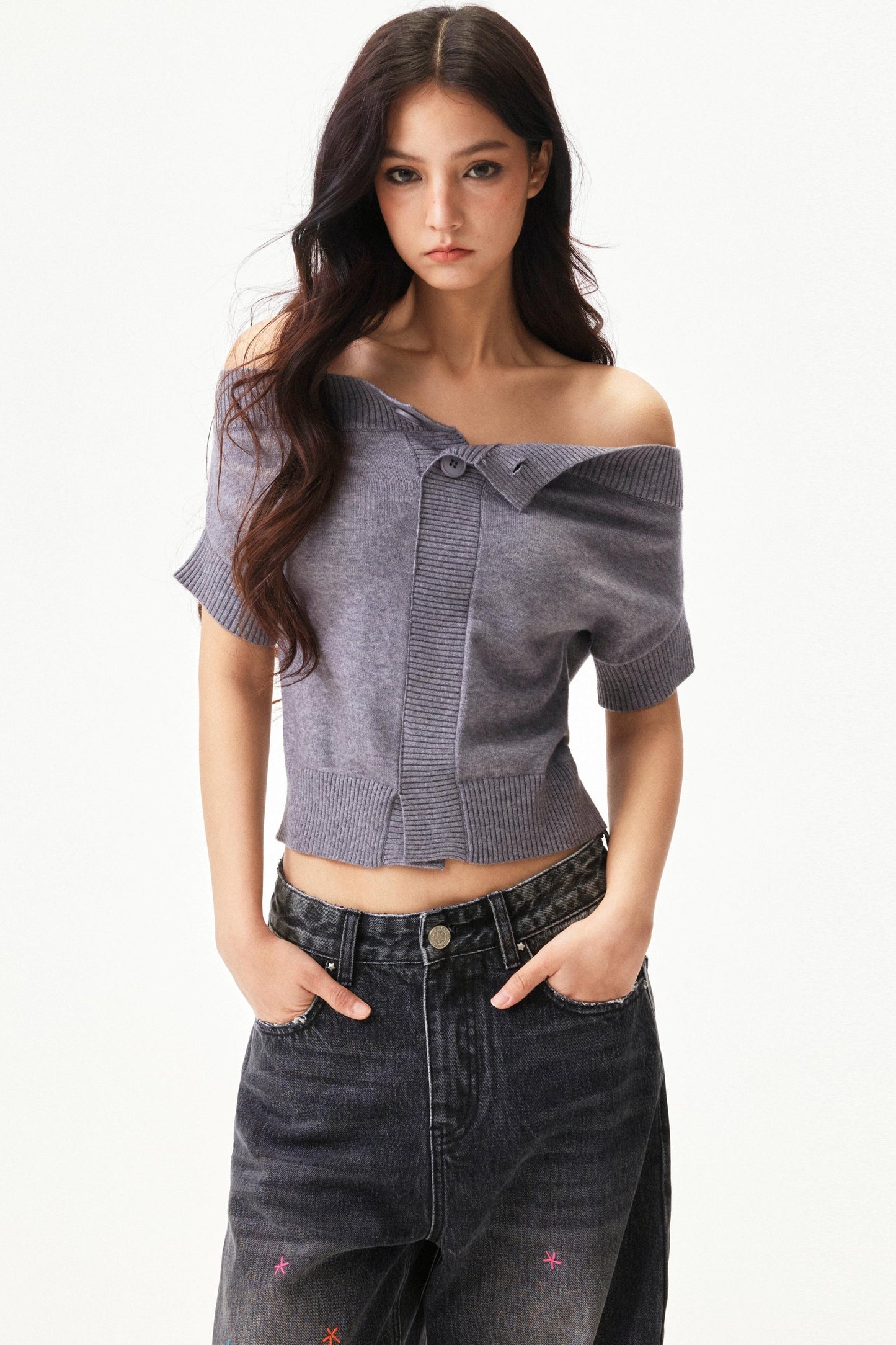 Y2k Blend Off Shoulder Top