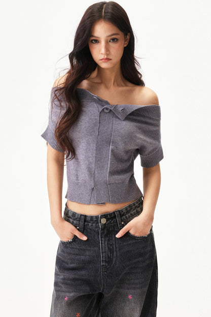 Y2k Blend Off Shoulder Top