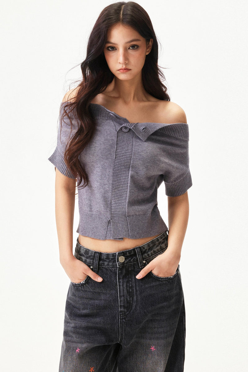Y2k Blend Off Shoulder Top