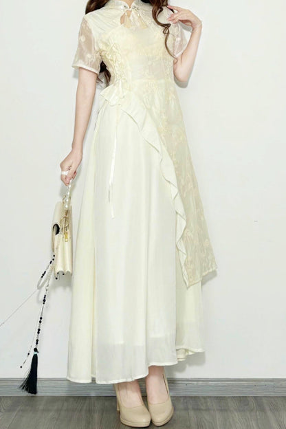White Chinese-style Dress
