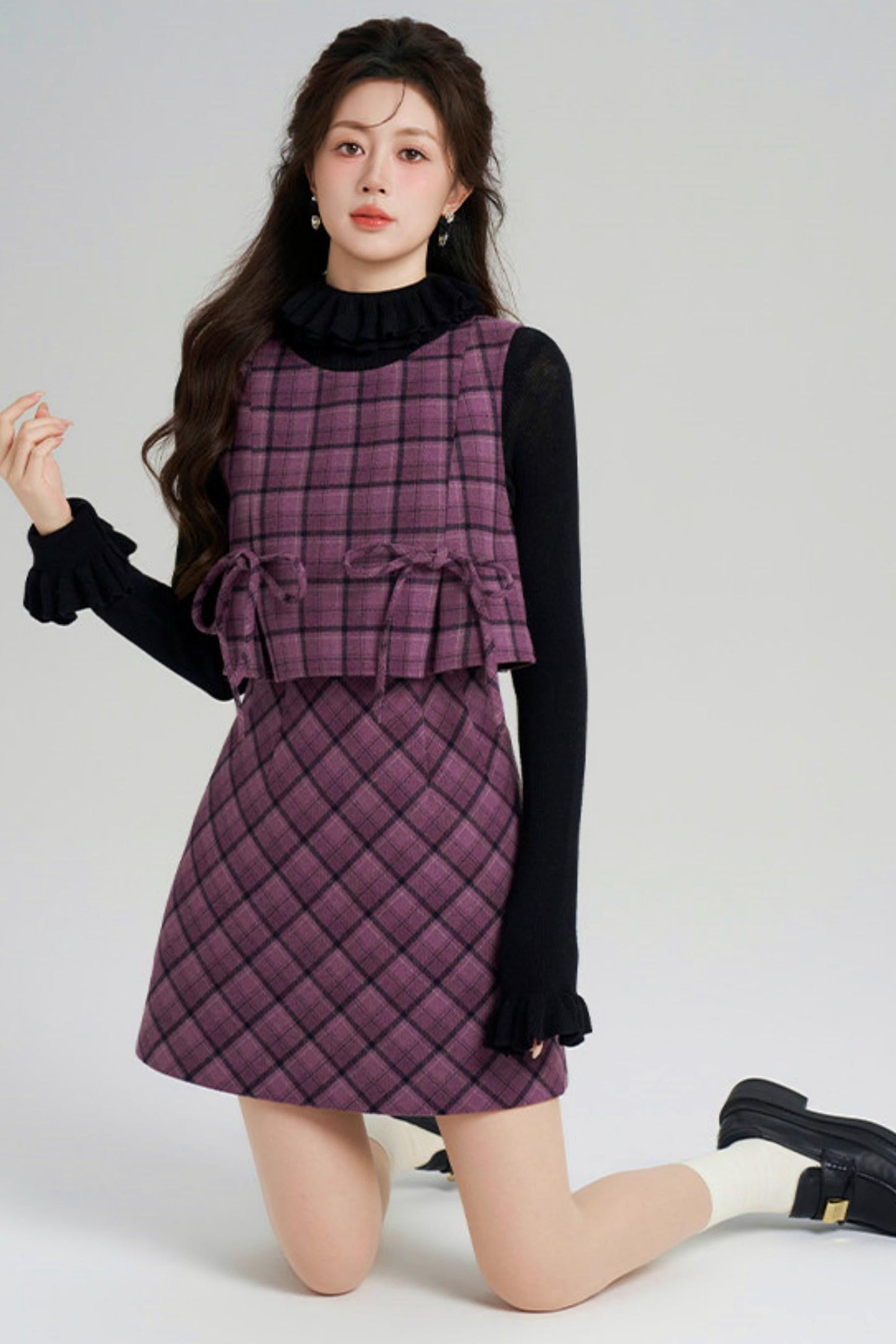 Check Vest Dress + Top