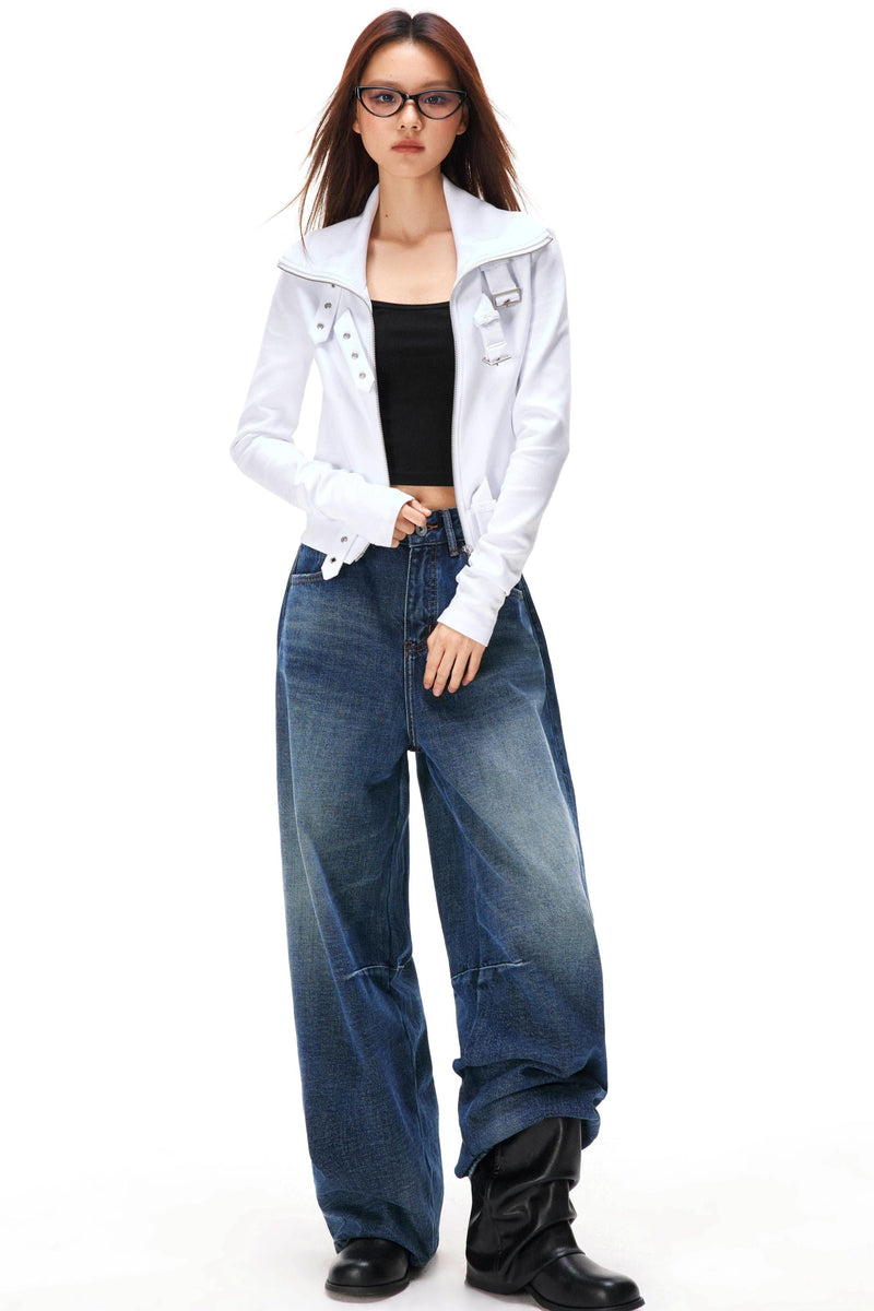 Cyberpunk Slim Fit Zip Tops