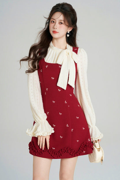 Sweet Red Vest Dress + Tops