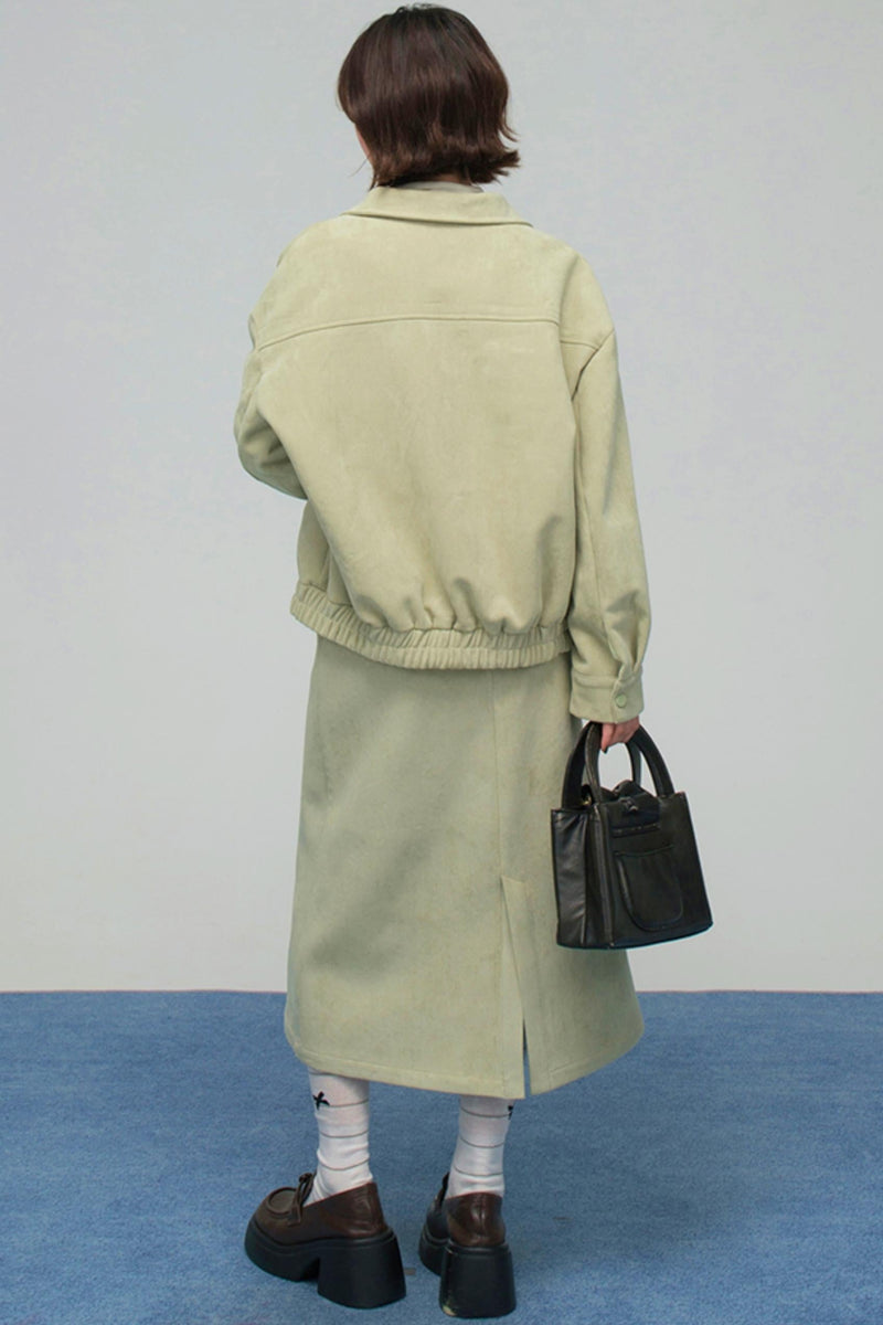 Retro Patchwork Jacket + Skirt