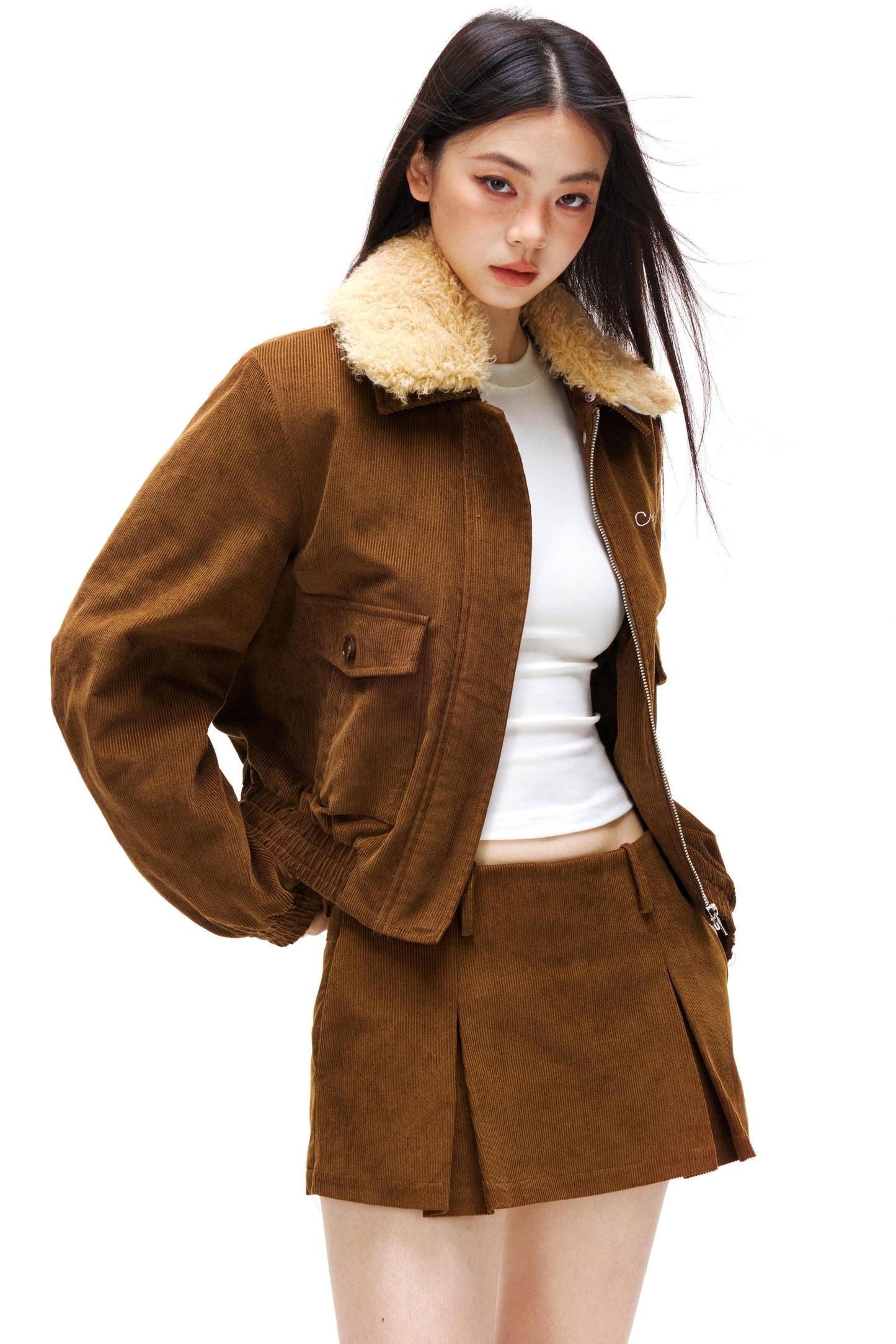 Retro Corduroy Jacket + Skirt